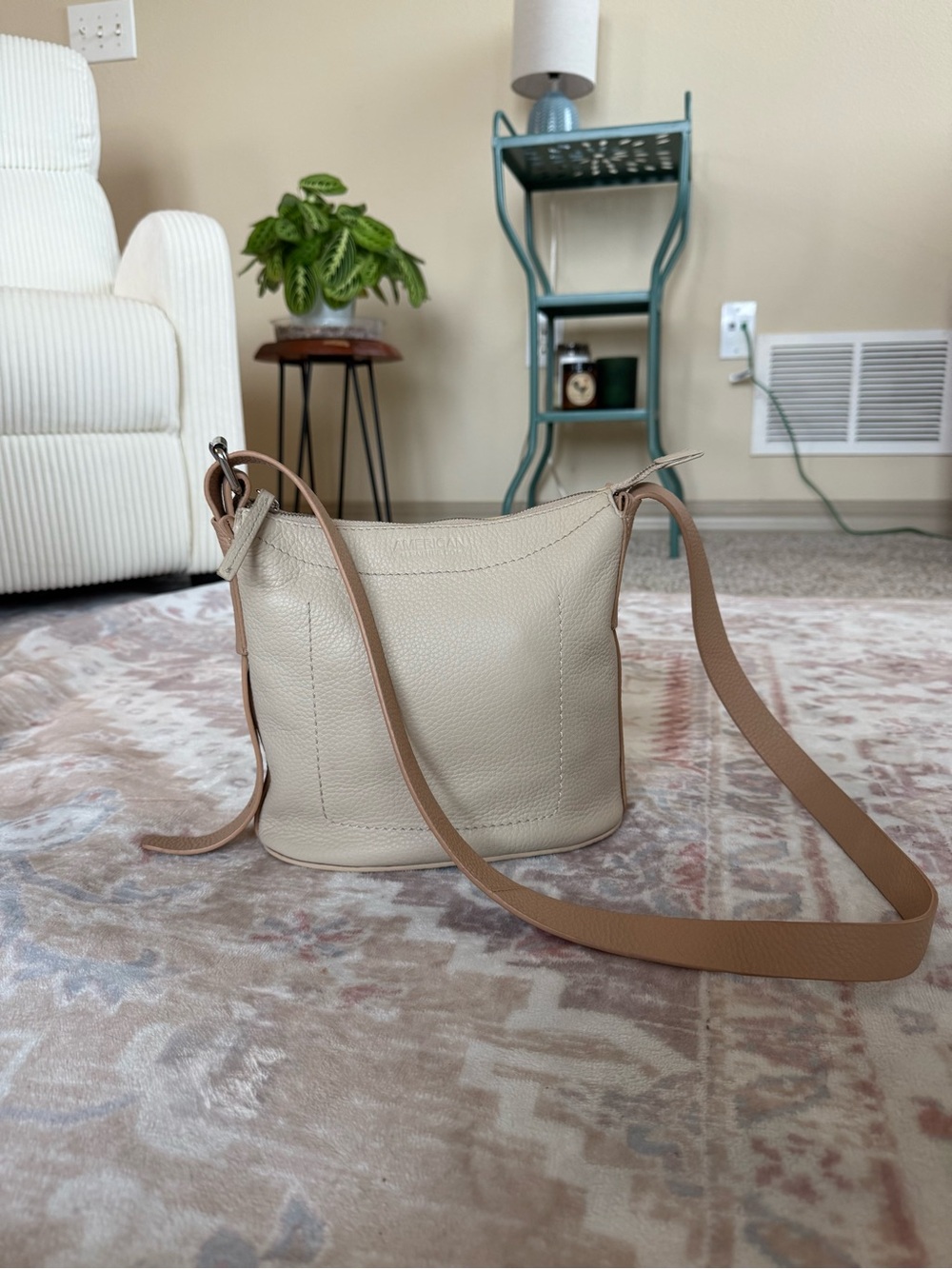 American Leather Co. Crowley Pebble Leather Bucket Crossbody